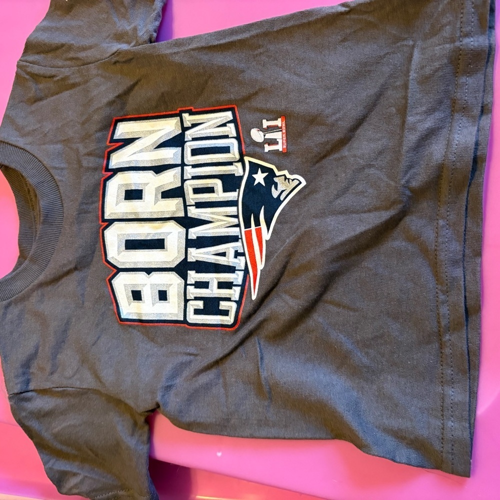 Fanatics Gray "Born Champion" Patriots Short Sleeve Tee